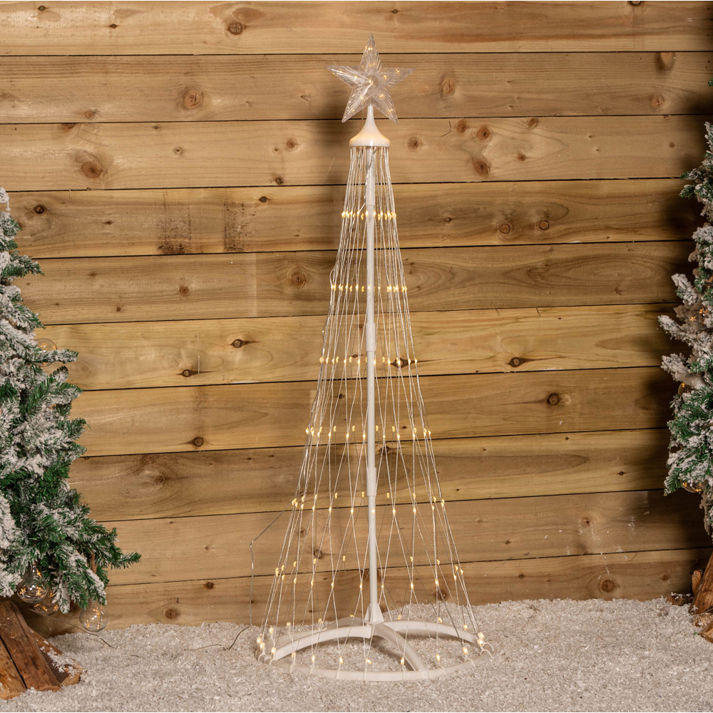 Samuel Alexander Warm White LED Light Up Christmas Cone Tree 4.4ft Image 6