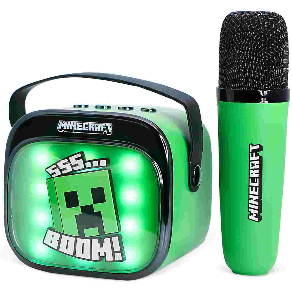 OTL Minecraft PopSing LED Light-Up Wireless Karaoke Speaker and Microphone Image 3