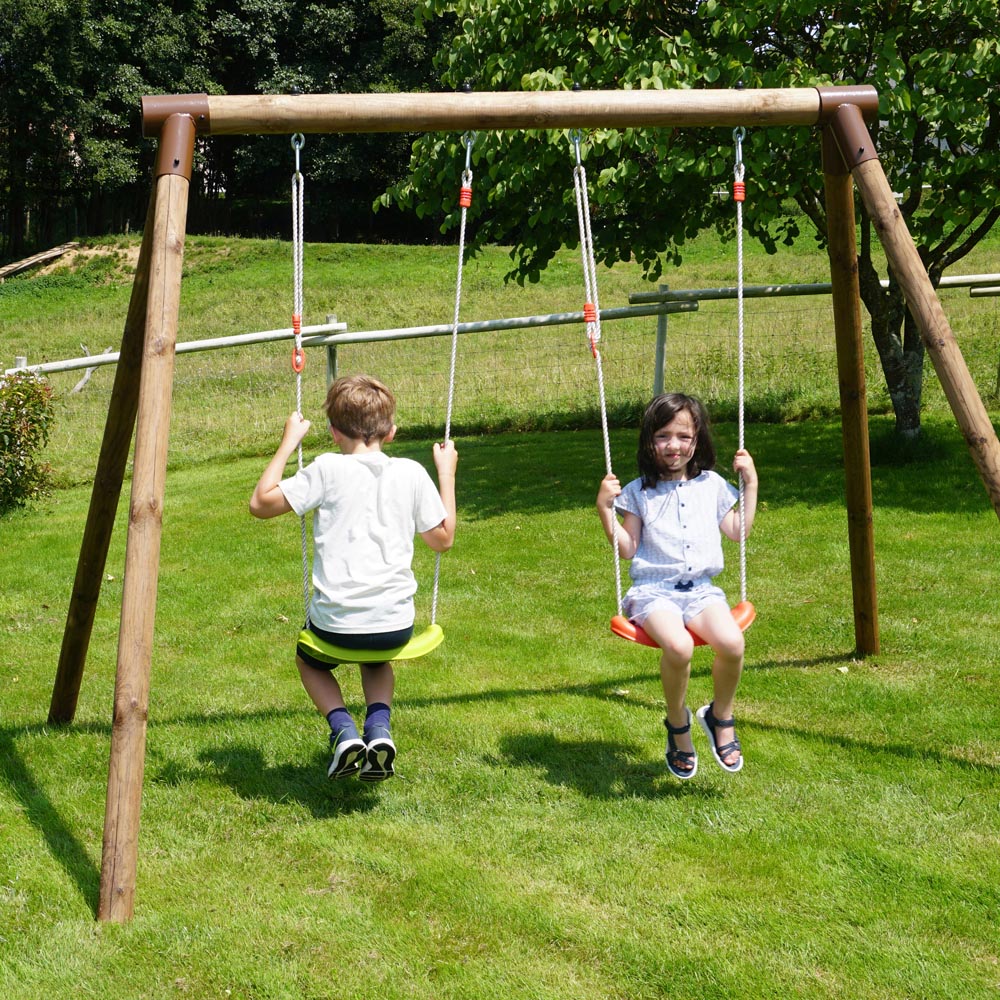 Soulet Alizee Kids Wooden Double Swing Set Image 3