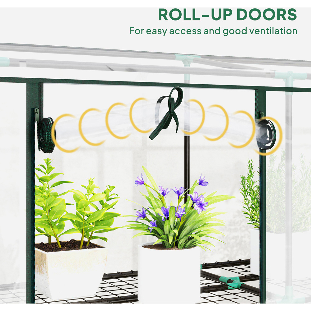 Outsunny Clear 3 Shelf Plastic Cover 7 x 1.5ft Lean To Mini Greenhouse Image 6