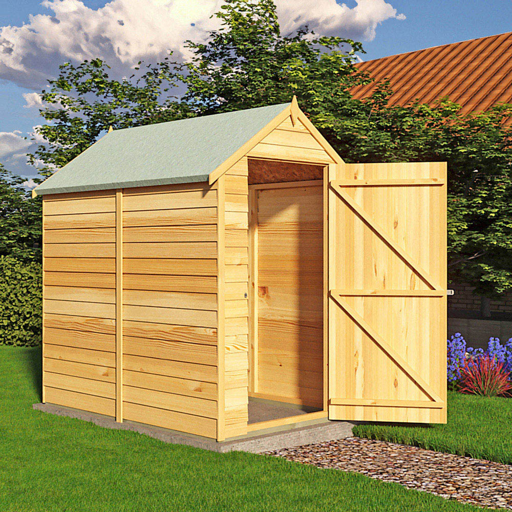 Shire Super Value 6 x 4ft Overlap Apex Garden Shed Image 2