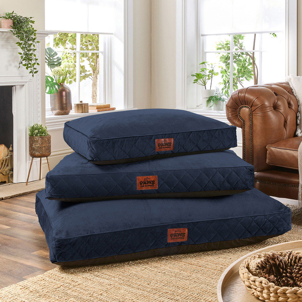 Slumberdown Extra Large Blue Padded Pet Bed Image 2