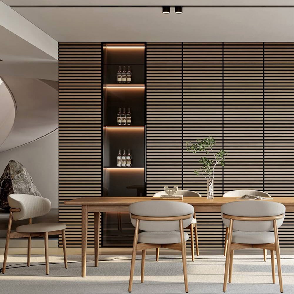 Tuscan Smoked Oak PVC Wrapped Acoustic Wall Tile Image 1