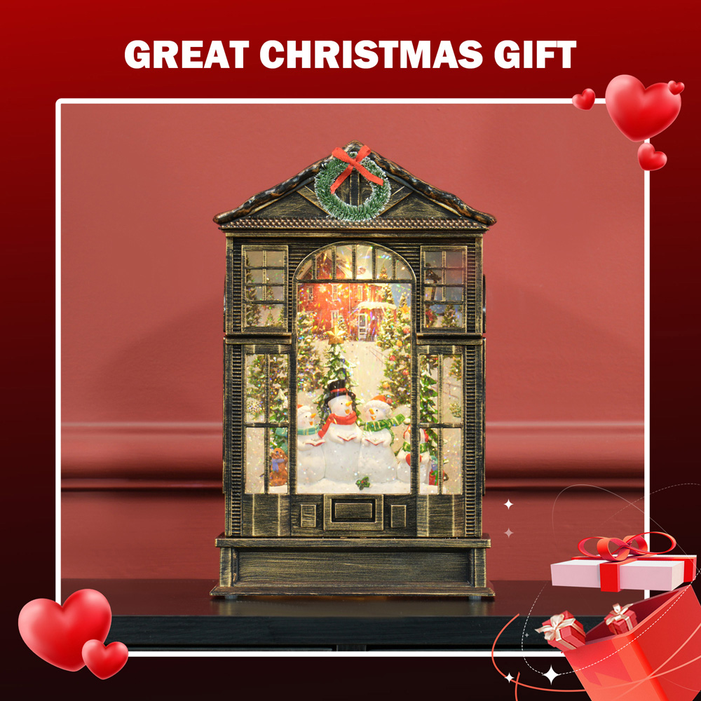 Everglow Bronze Tone with Light Christmas Snow Globe Lantern Image 6