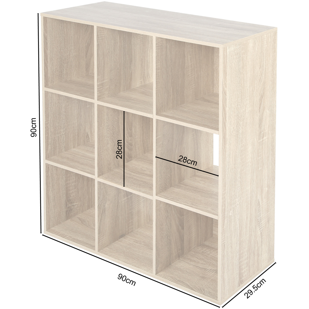 Jane 9 Shelf Oak Cube Storage Unit Image 8