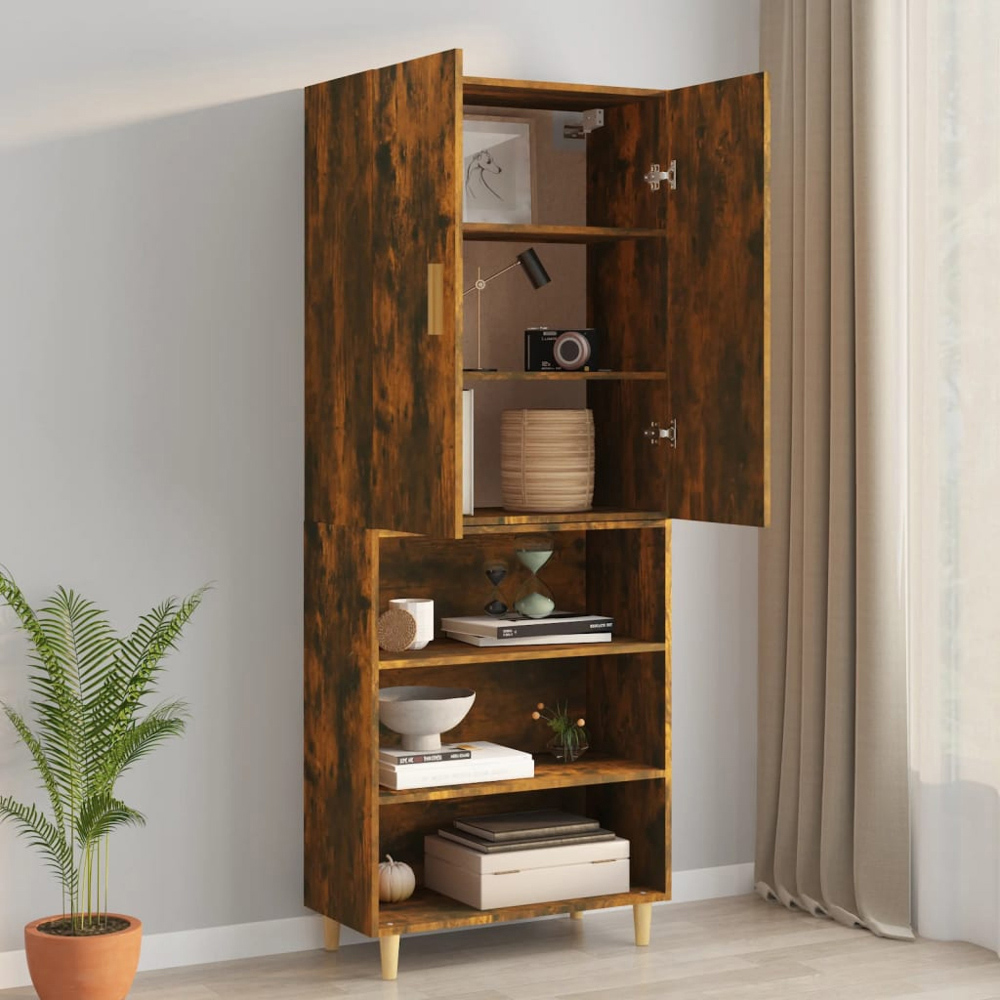 vidaXL 2 Door Smoked Oak Hanging Wall Cabinet Image 9
