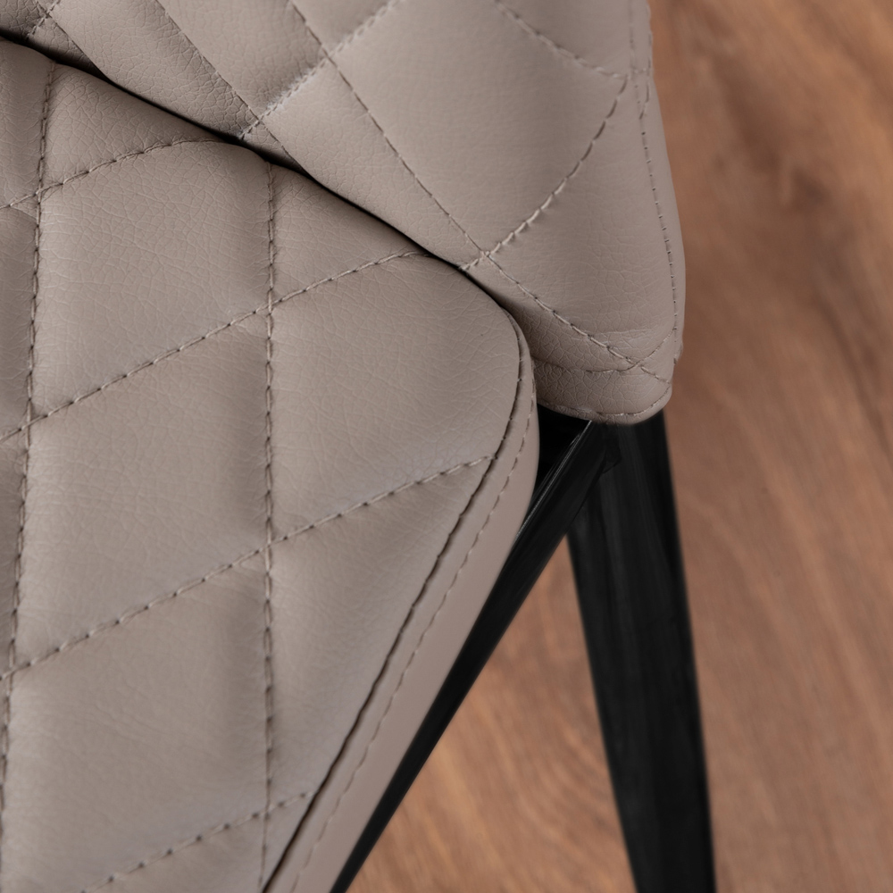 Furniturebox Copeland Valera Marble Effect 6 Seater Dining Set White Cappuccino and Black Image 7