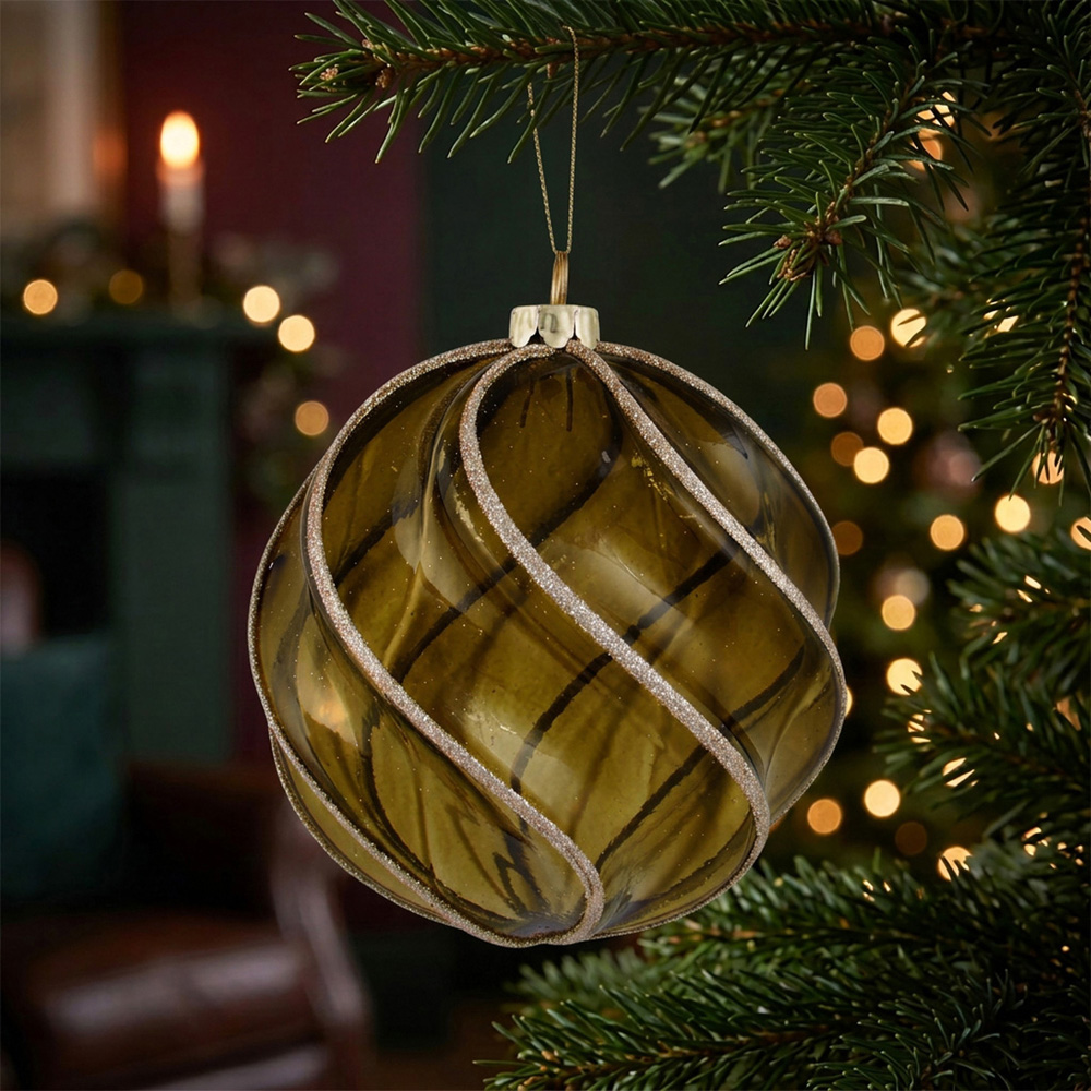 Opaque Glitter Swirl Bauble Image 5