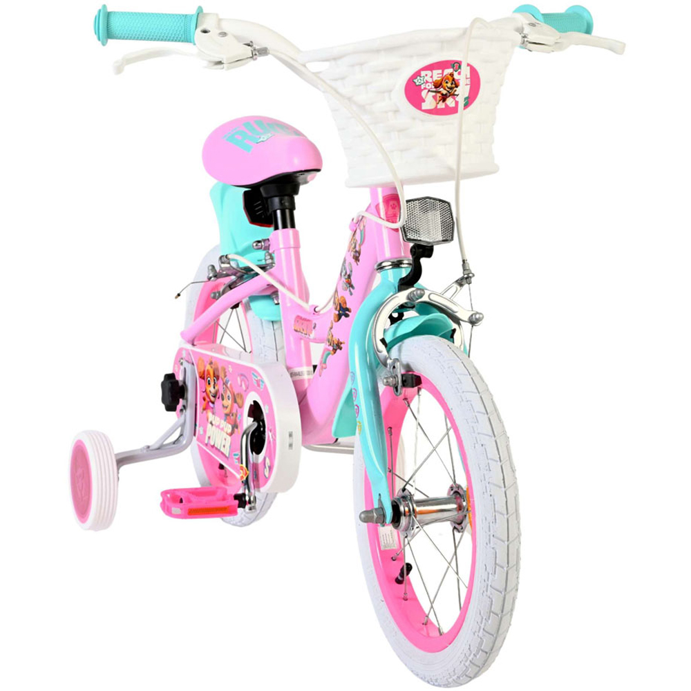 Volare Paw Patrol Kids 14 inch Multicolour Bike with Stabilisers and Basket Image 2