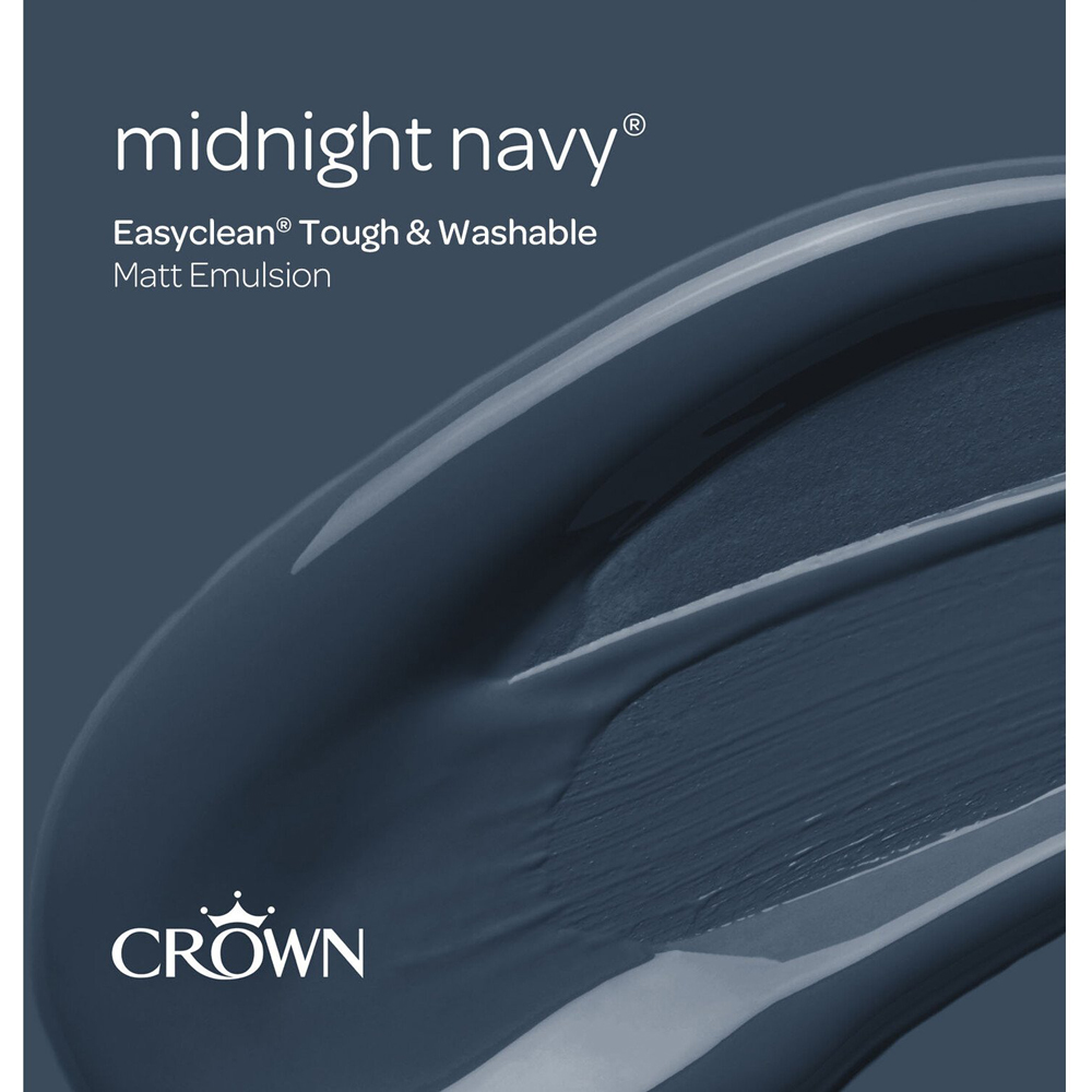 Crown Easyclean Midnight Navy Matt Emulsion Multisurface Paint 2.5L Image 7