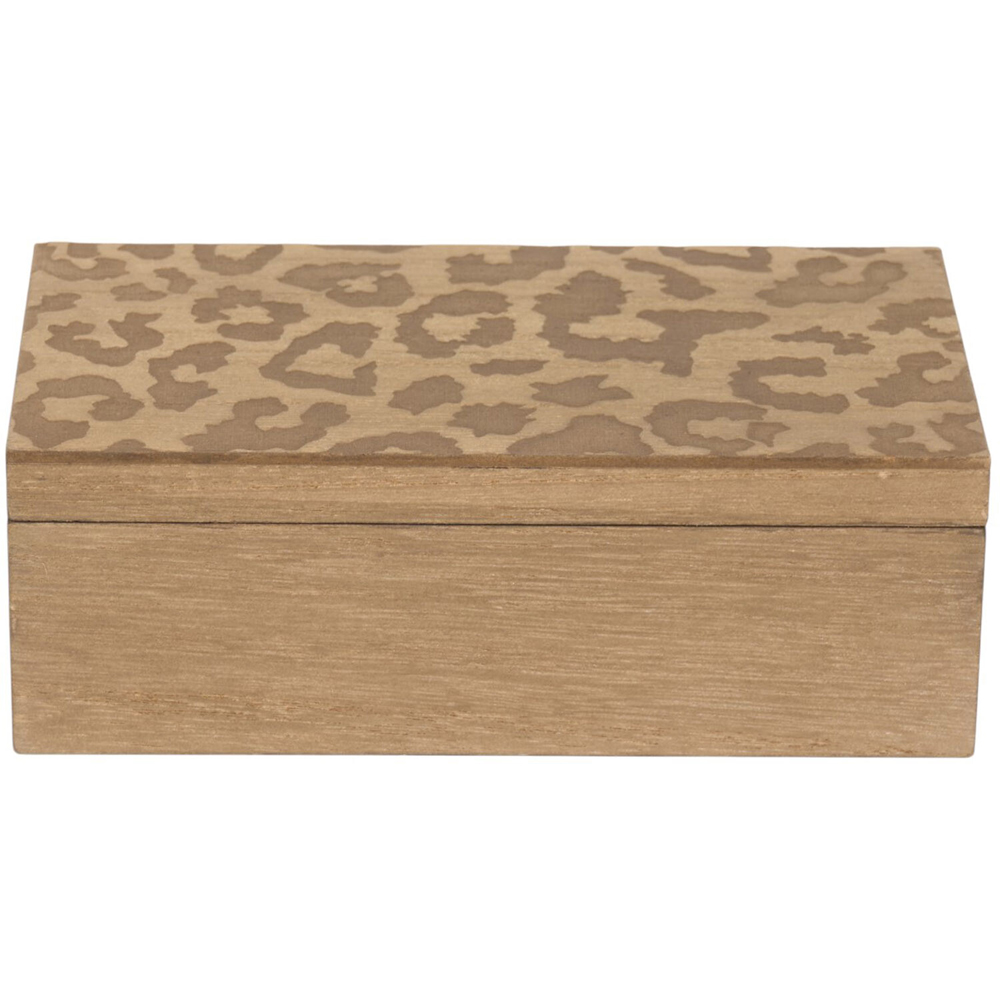 Set of 2 Leopard Wooden Boxes Brown Image 7