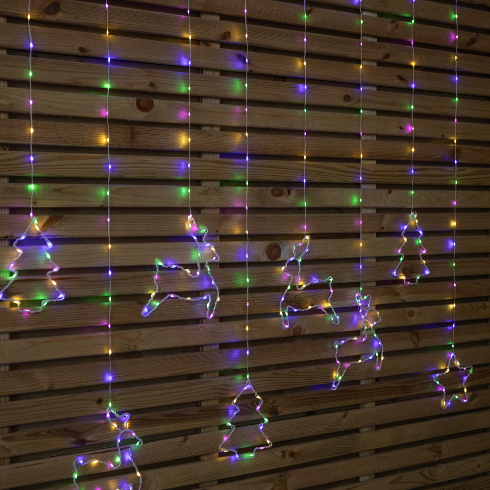 Samuel Alexander 327 Multicoloured LED Christmas Window Curtain Light 1.2 x 1.1m Image 5