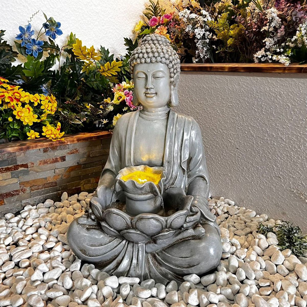 Tranquillity Calm Reflection Oriental LED Solar Water Feature Image 2