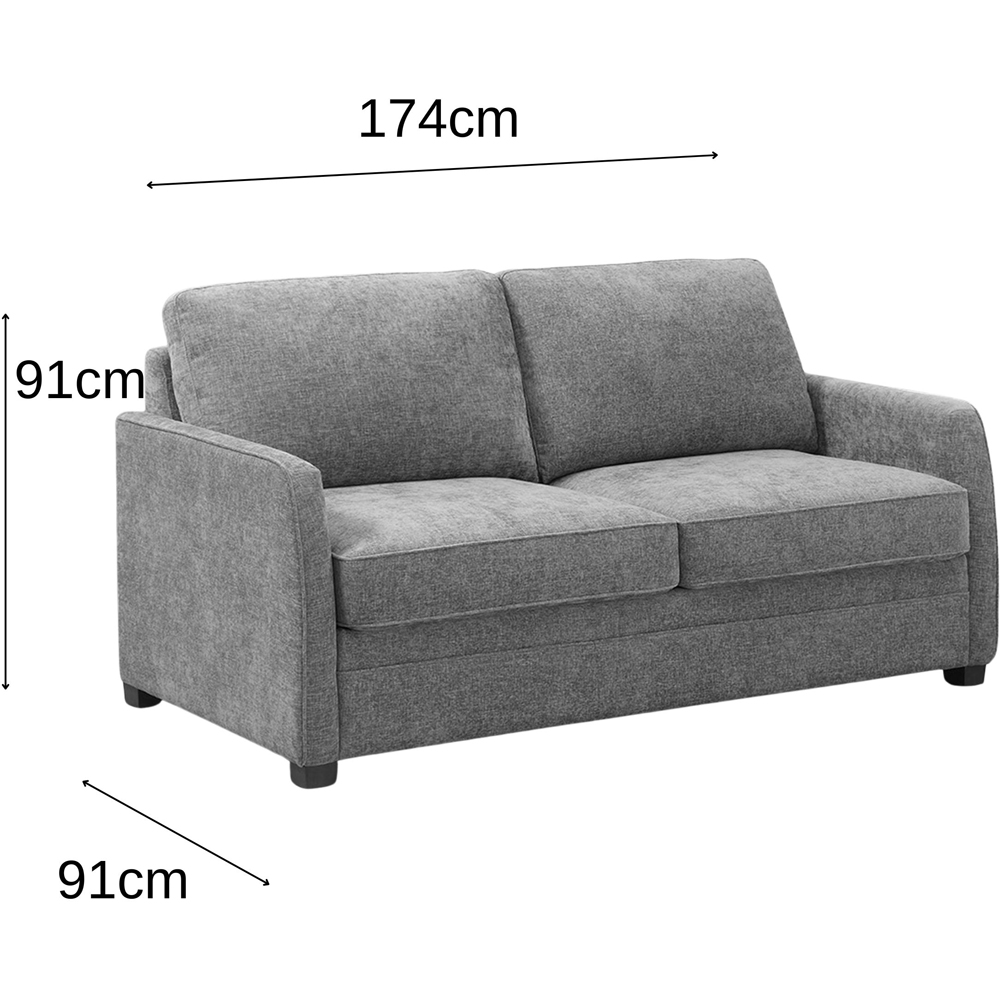 Canarsie 2 Seater Grey Full Foam Sofa Bed Image 6