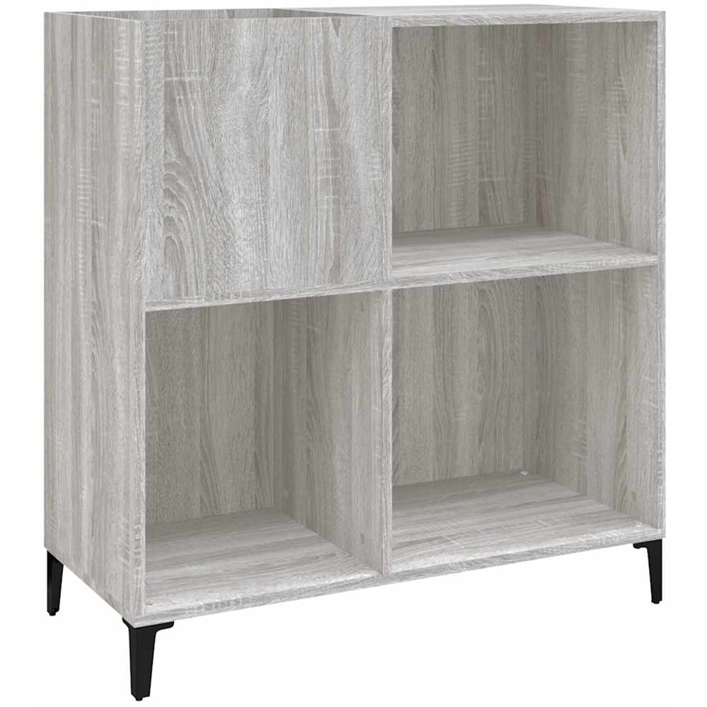 vidaXL 3 Shelf Grey Sonoma Record Cabinet Image 2