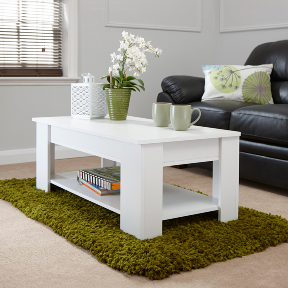 GFW White Lift Up Coffee Table Image 3