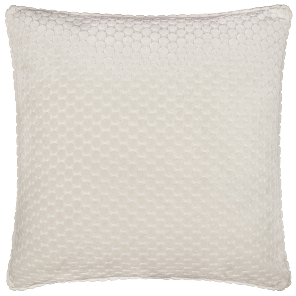 Paoletti Neptune Ivory Velvet Cushion 50 x 50cm Image 1
