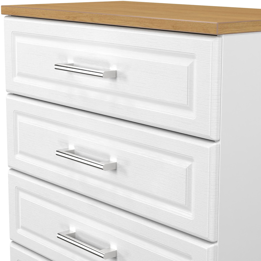 Crowndale Kent 4 Drawer White Ash and Modern Oak Chest of Drawers Ready Assembled Image 5