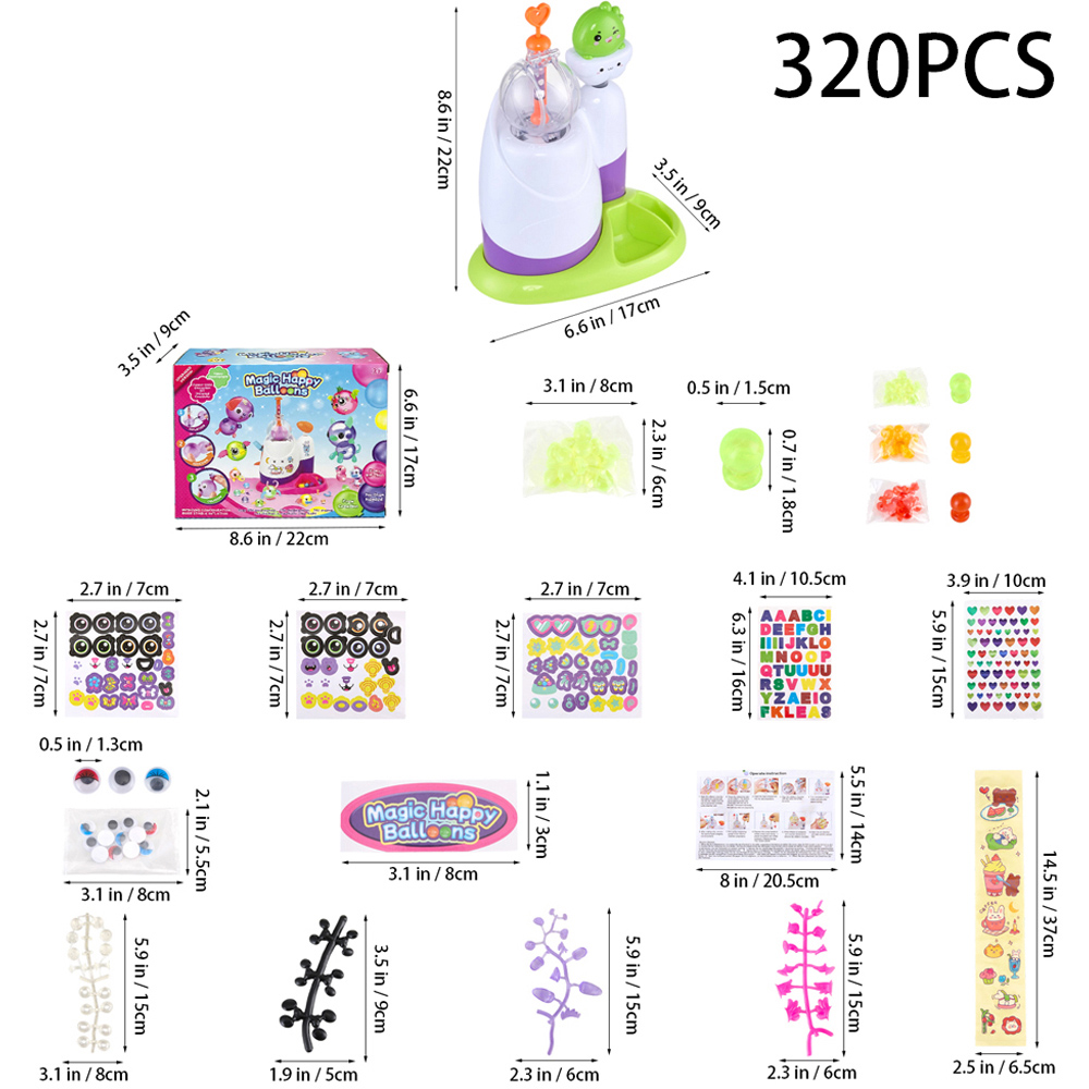 H&O Direct 320 Piece Kids Pink Dinosaur DIY Bubble Making Kit Image 6
