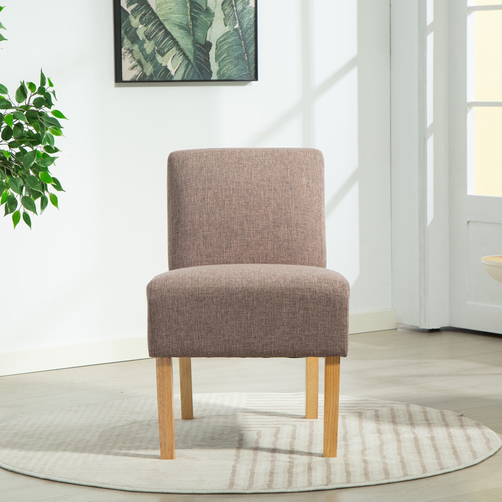 Artemis Home Selina Dark Brown Fabric Armless Accent Chair Image 2