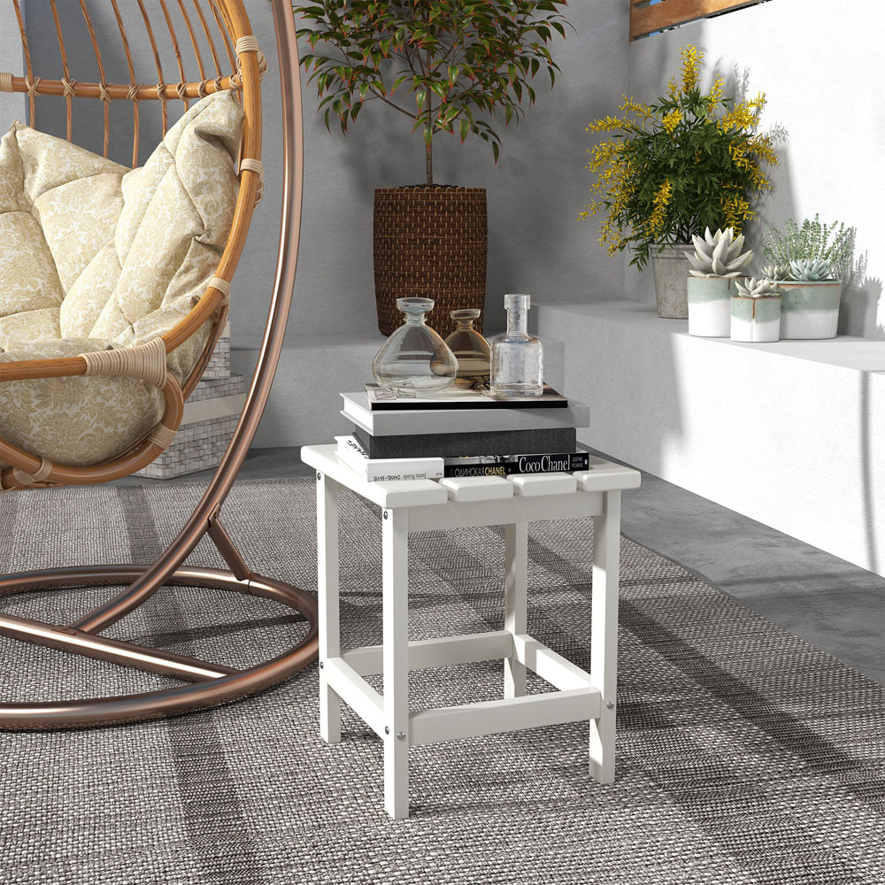 Outsunny White Garden Coffee Table Image 5