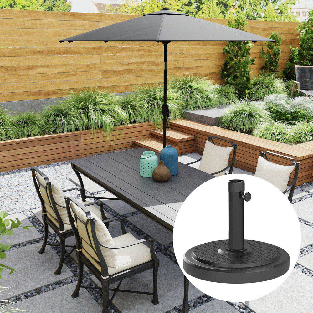 Outsunny Black Round Parasol Base 22kg Image 3