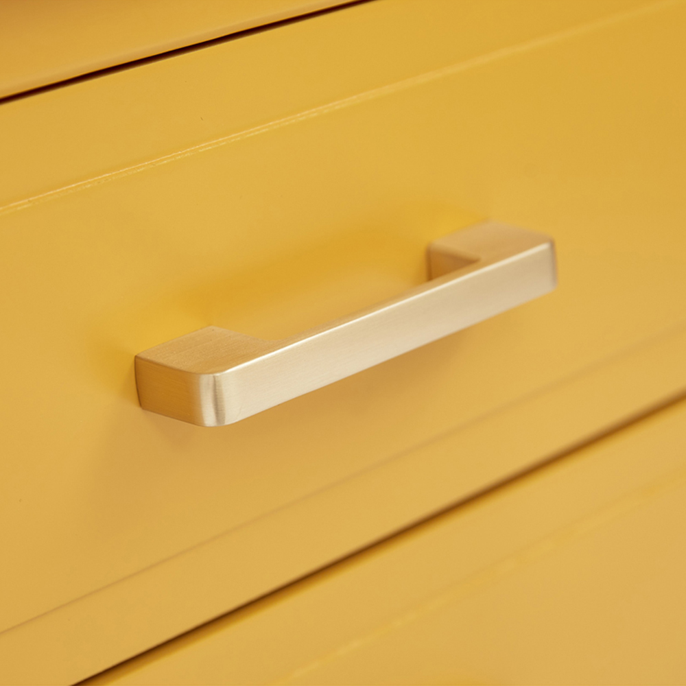 Palazzi 5 Drawer Mustard Narrow Chest of Drawers Image 7