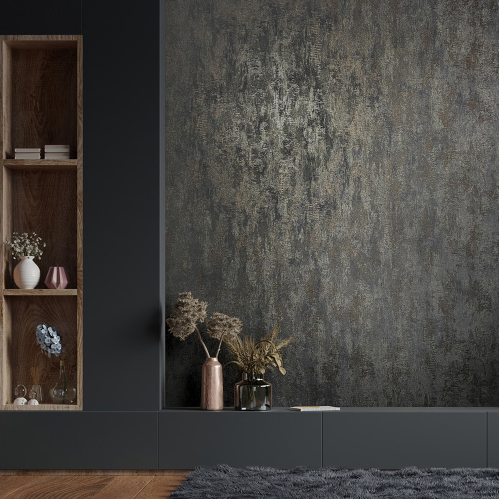 Galerie Industrial Effects Metallic Silver and Dark Grey Wallpaper Image 3