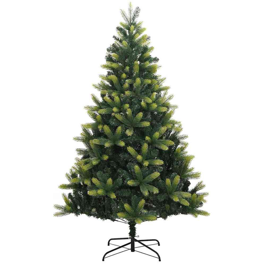 vidaXL Pre-Lit Red Baubles Green Artificial Hinged Christmas Tree 4ft Image 5