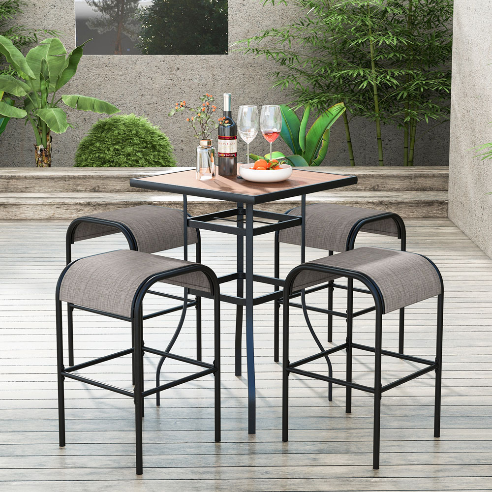 Costway Set of 2 Coffee Bistro Stools Image 4