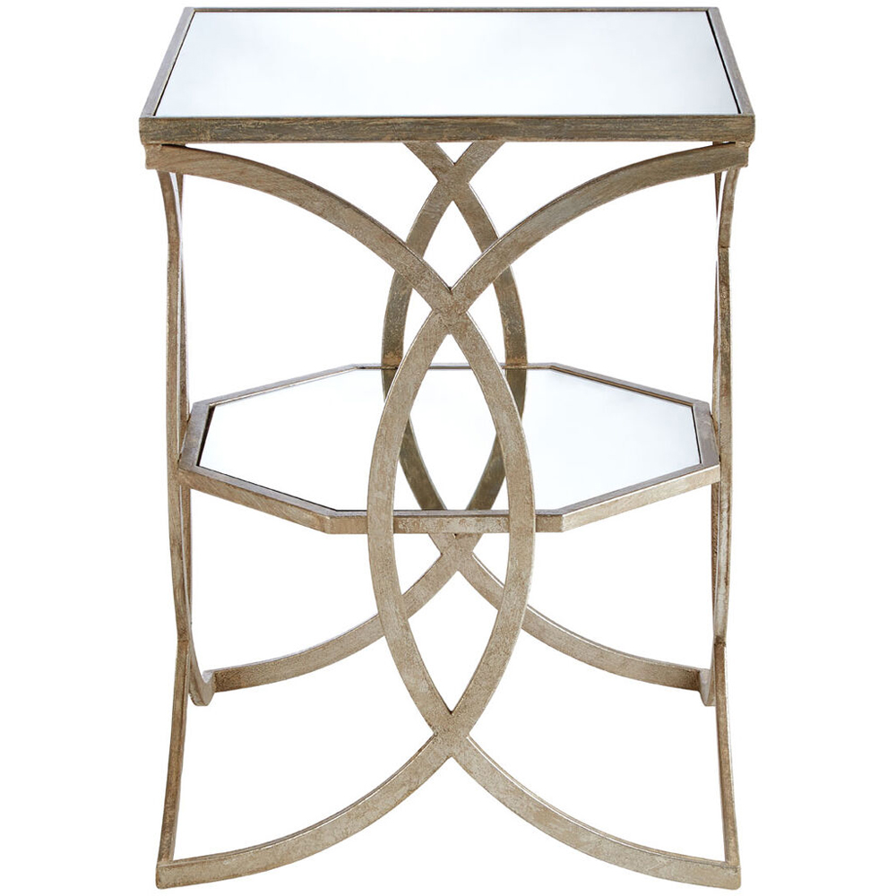 Premier Housewares Zariah Single Shelf Silver Finish Cross Design Side Table Image 3