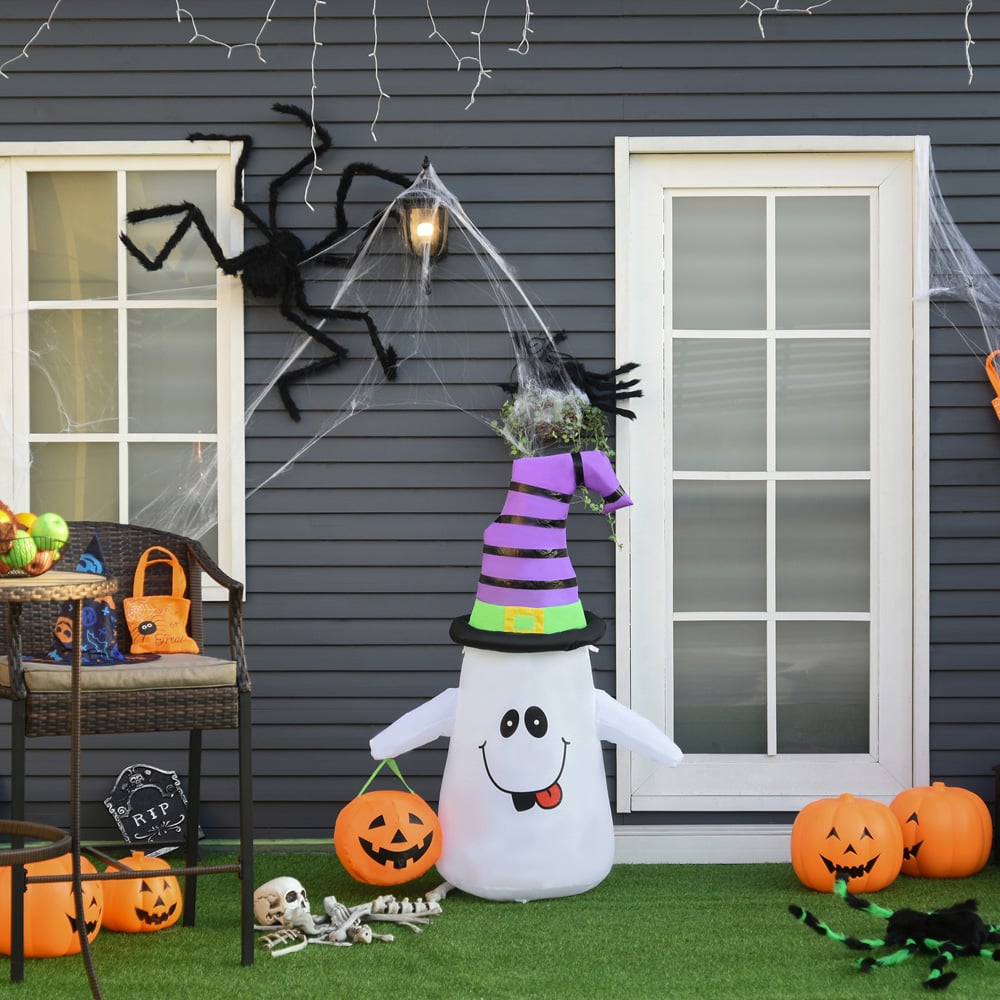 HOMCOM Halloween Inflatable Witch Ghost with Lantern 4ft Image 6