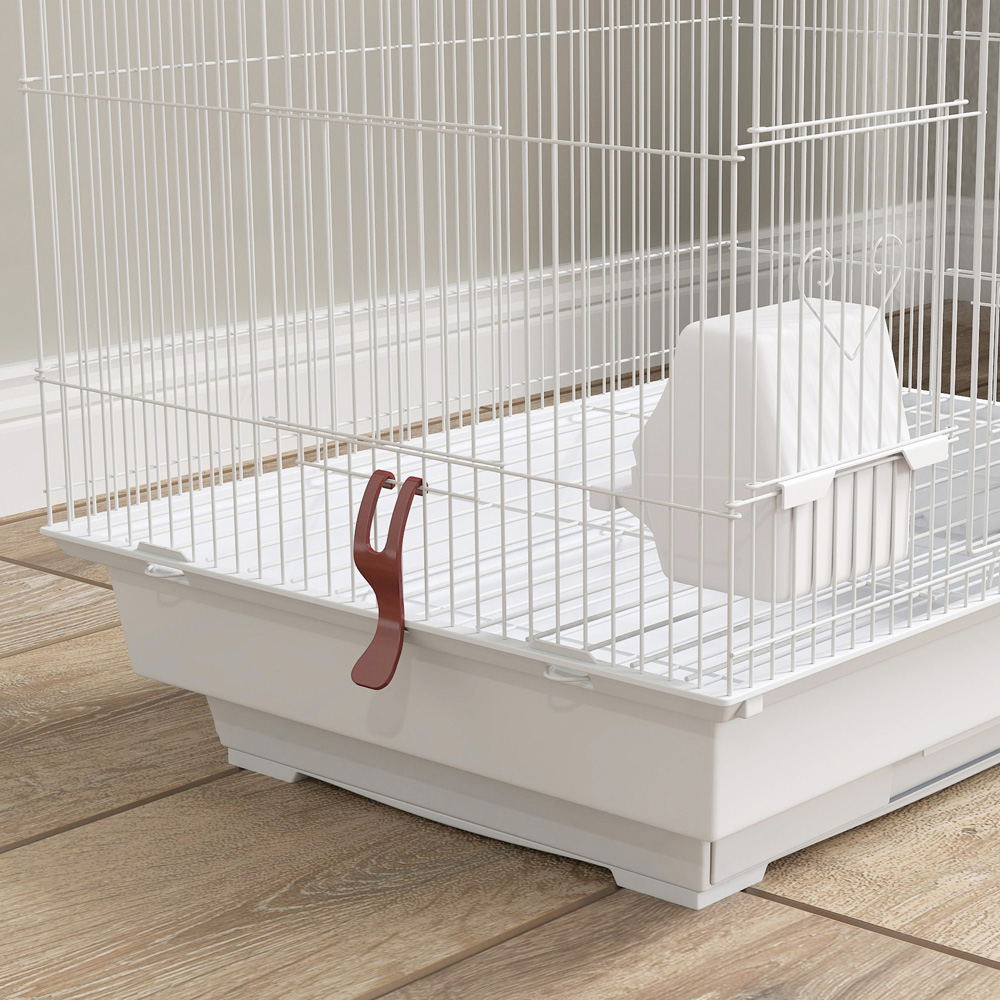 PawHut White Bird Cage with Toys and Tray Image 4