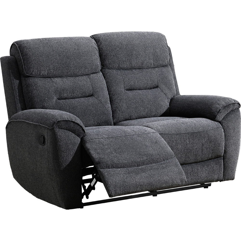 Clinton 2 Seater Dark Grey Manual Recliner Sofa Image 2