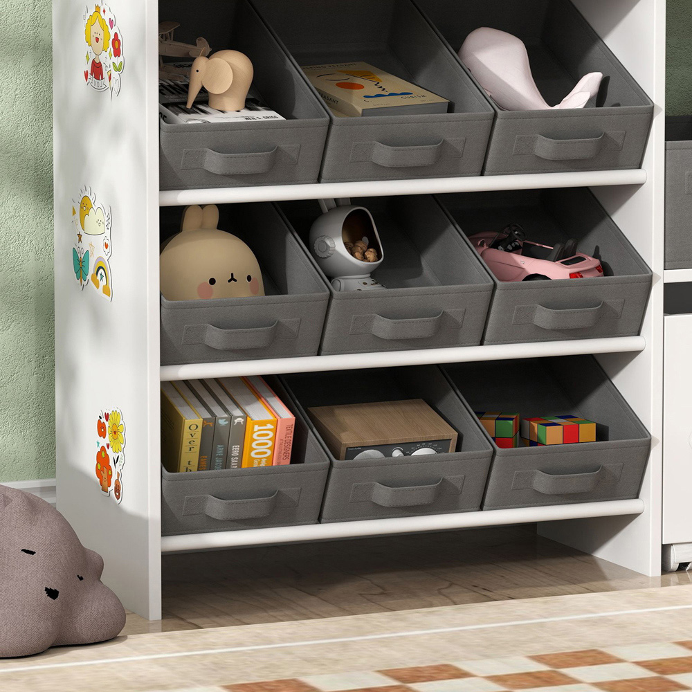 AIYAPLAY 11 Bin White Kids Toy Storage Unit with 3 Stickers Image 4