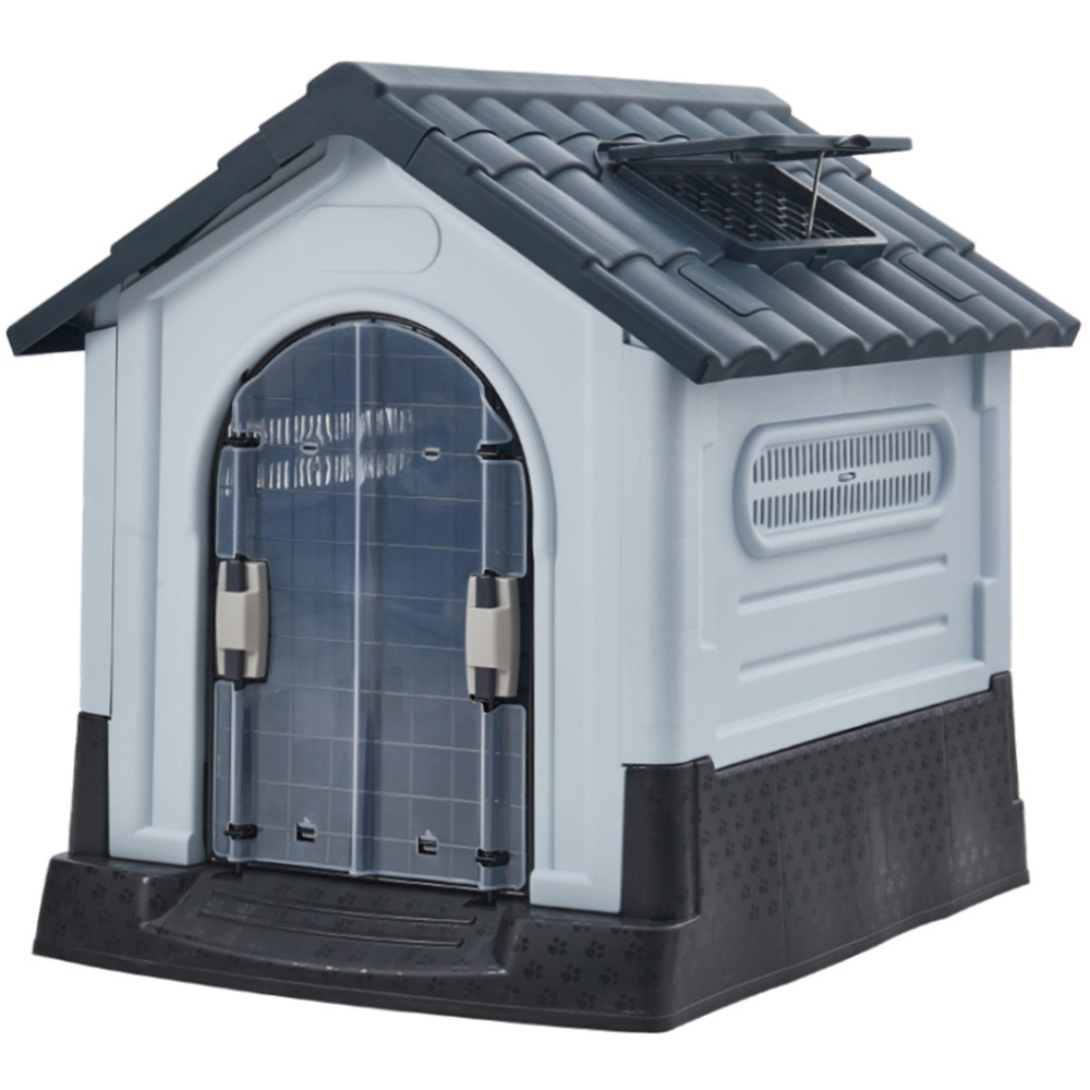 H&O Direct Outdoor and Indoor Plastic Kennel with Door 28 x 33 Inch Image 1
