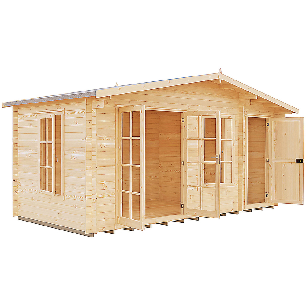 Shire Bourne 16 x 8ft Apex Garden Log Cabin Image 1