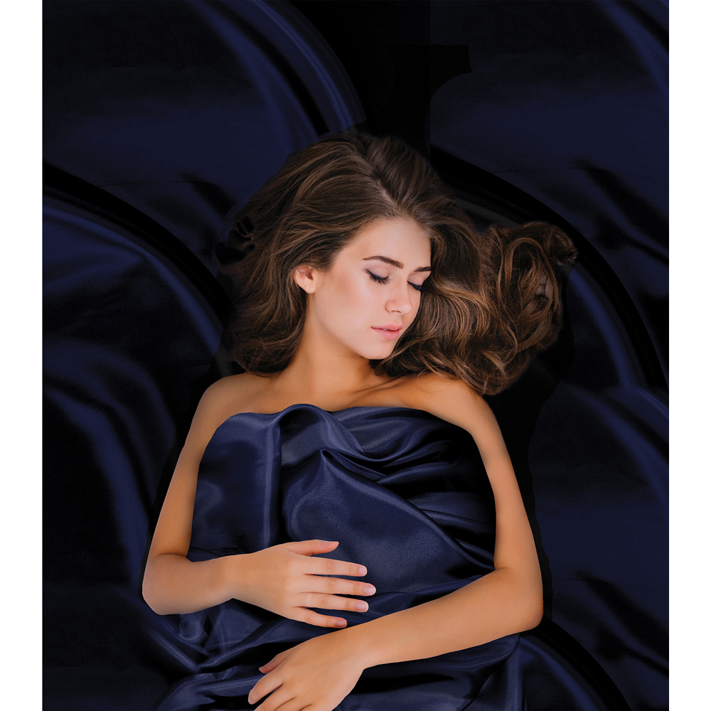 Intimates Double Navy Satin Bedding Set Image 4