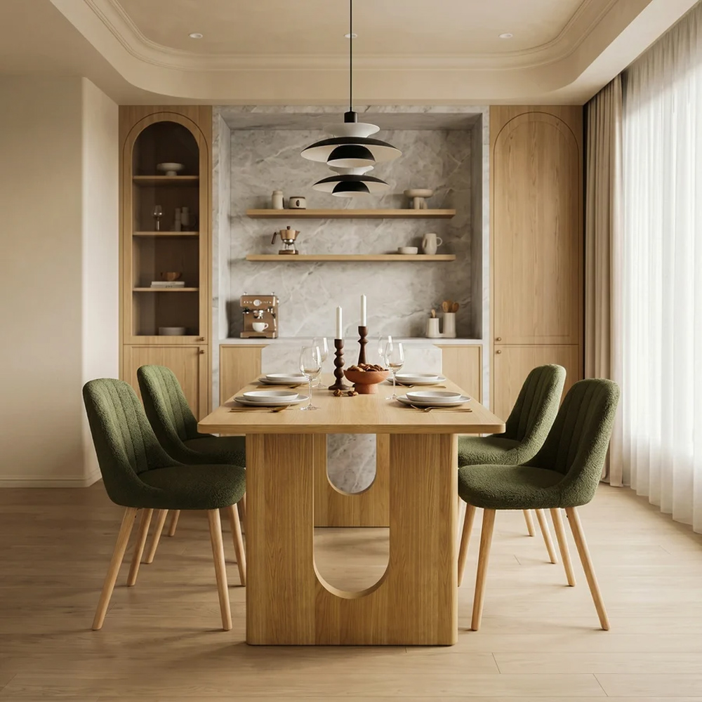 HGD Umberto 6 Seater Dining Table Washed Oak Veneer Image 8