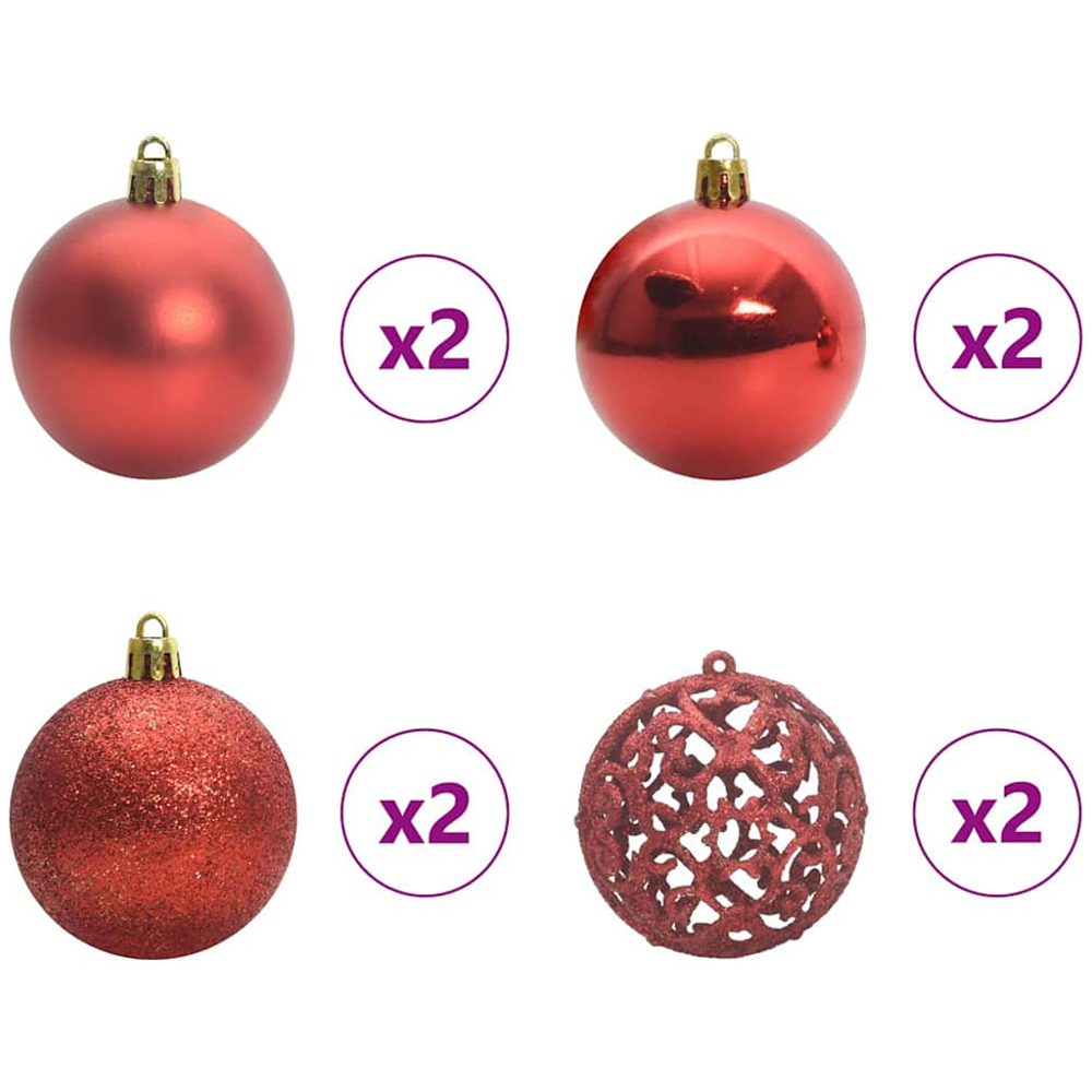 vidaXL Pre-Lit Multicolour Baubles and Pinecones Green Artificial Christmas Tree 4ft Image 8
