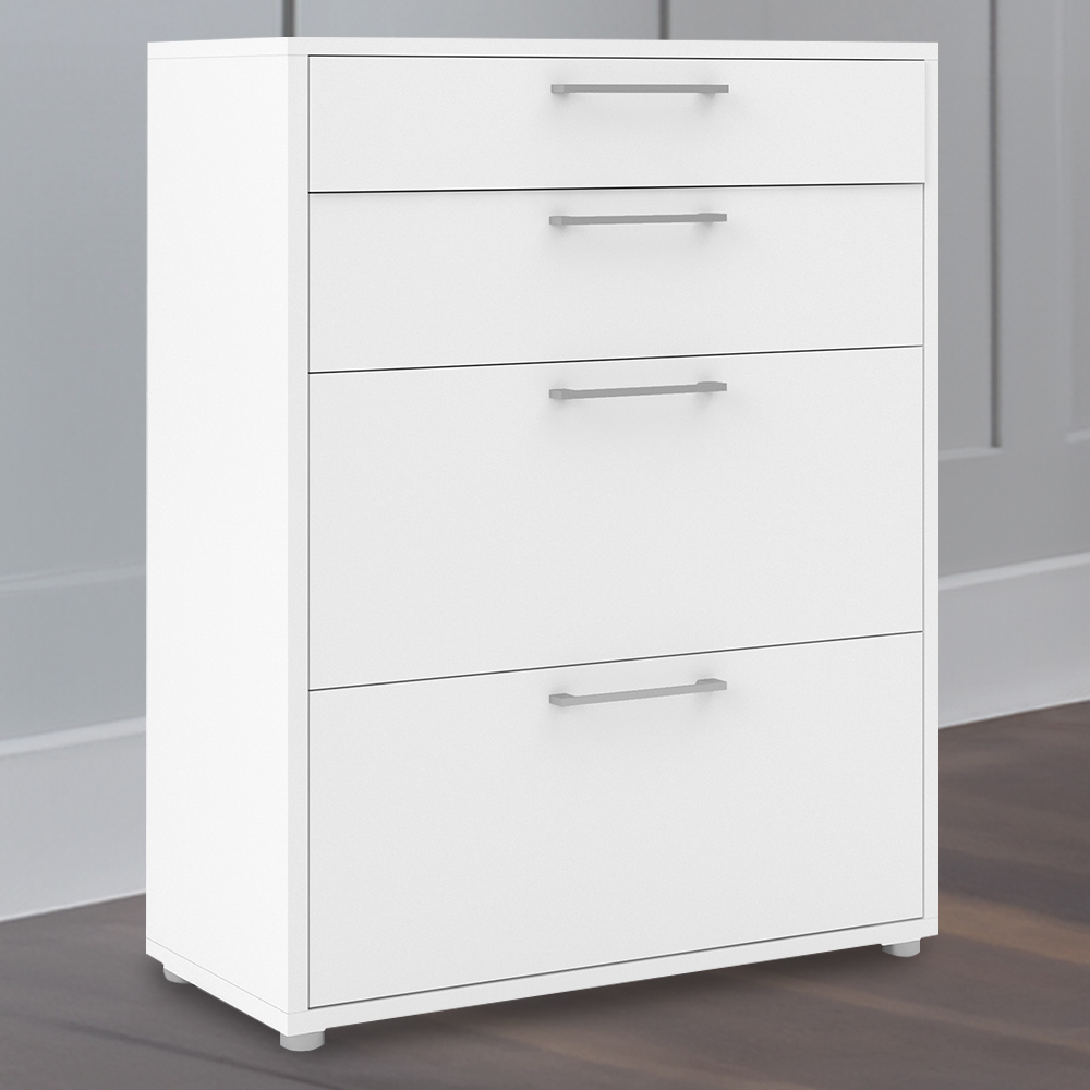 Florence 4 Drawer White Office Storage Image 1