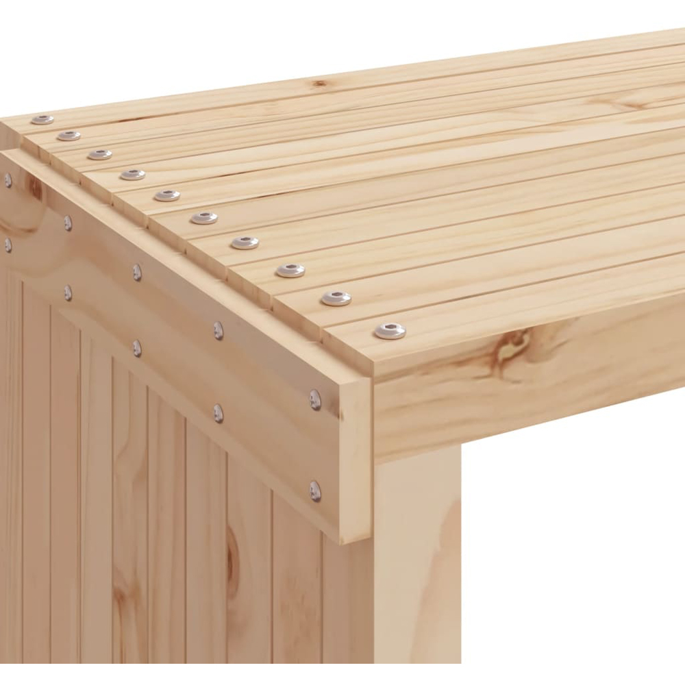 vidaXL Brown Solid Pine Wood Extendable Garden Bench Image 7