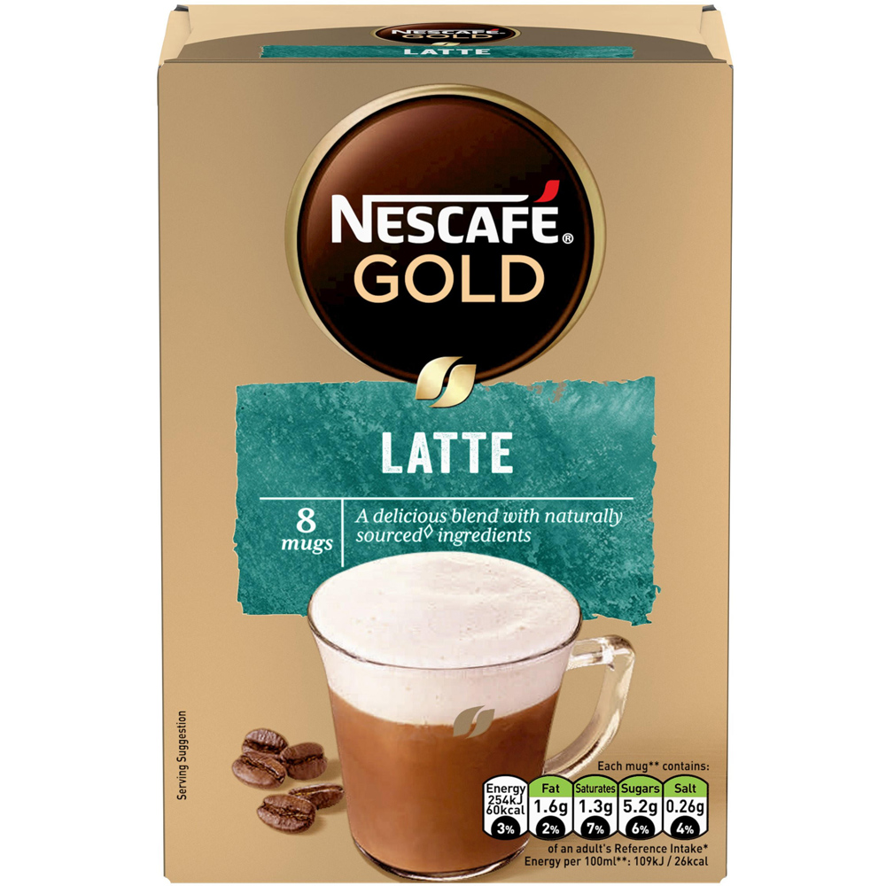 Nescafé Gold Latte Coffee Sachets 8 Pack Image