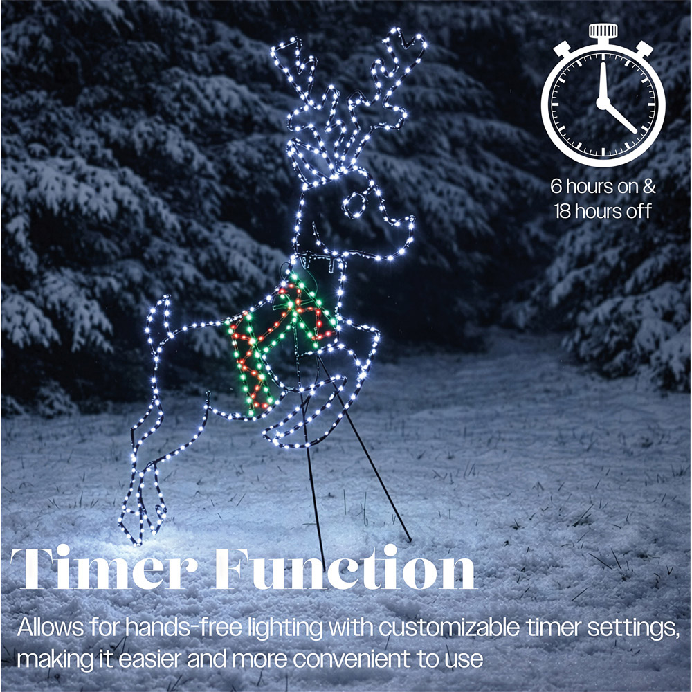 Xmas Haus 358 Multicolour Micro LED Metal Deer Silhouette with Stand Christmas Decoration 73cm Image 2