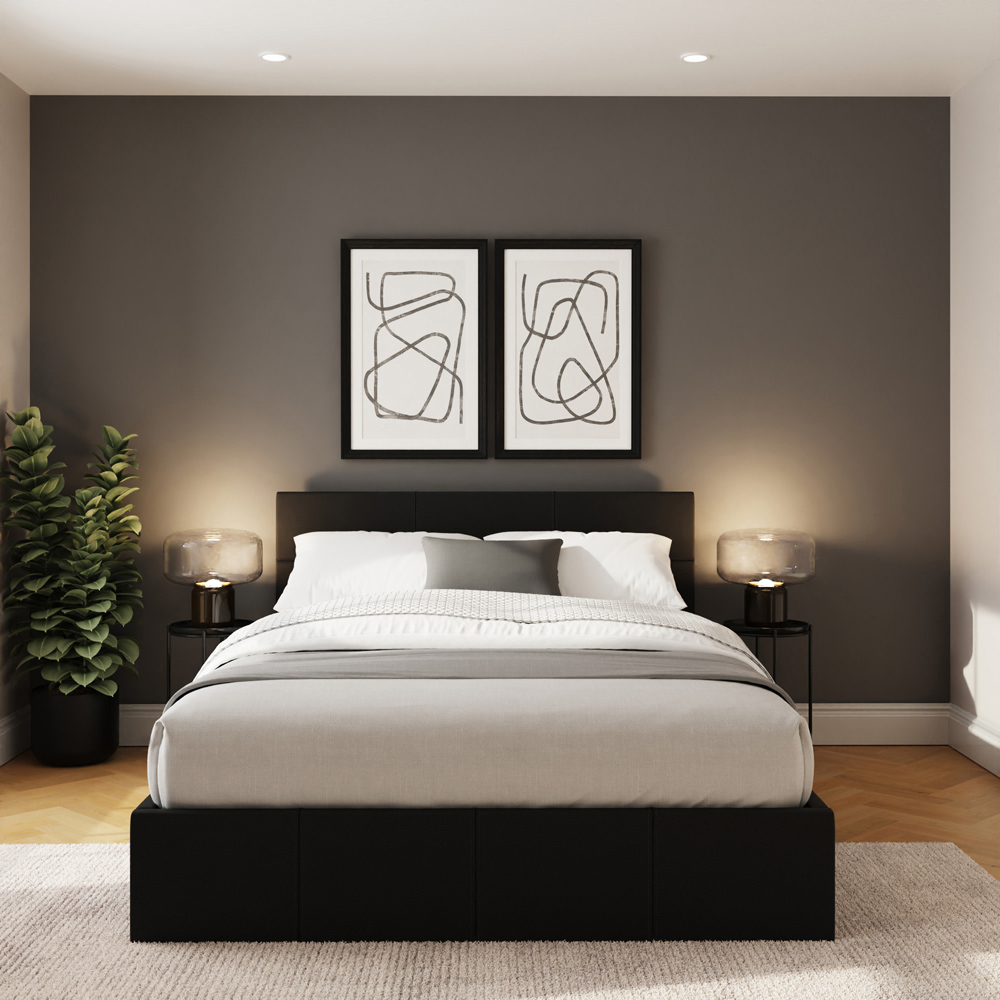 GFW King Size Black End Lift Ottoman Bed Image 8