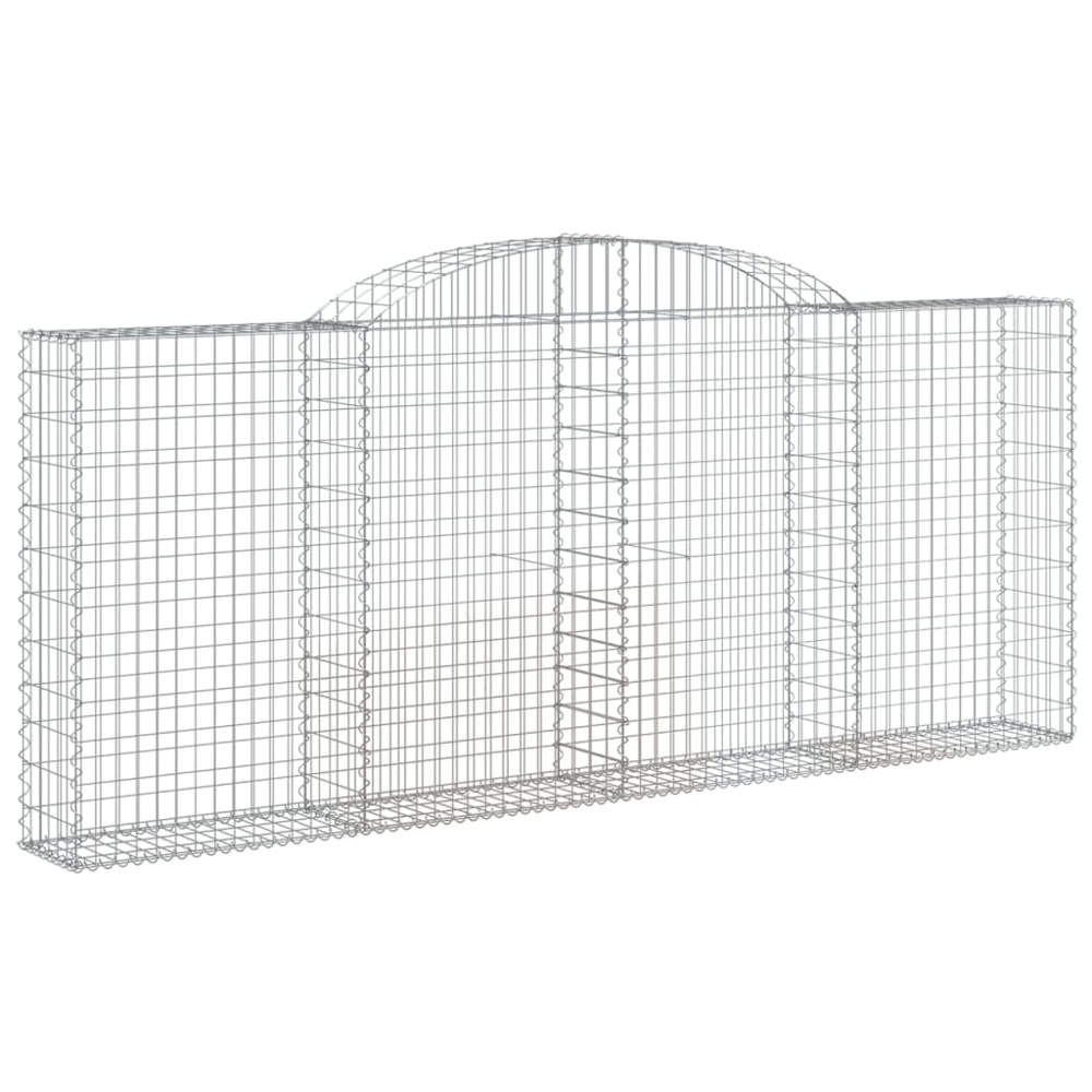 vidaXL Silver Galvanised Iron Arched Gabion Basket 300 x 30 x 120/140cm 15 Pack Image 1