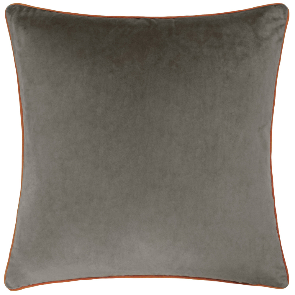 Paoletti Meridian Mocha Pumpkin Velvet Cushion Image 1