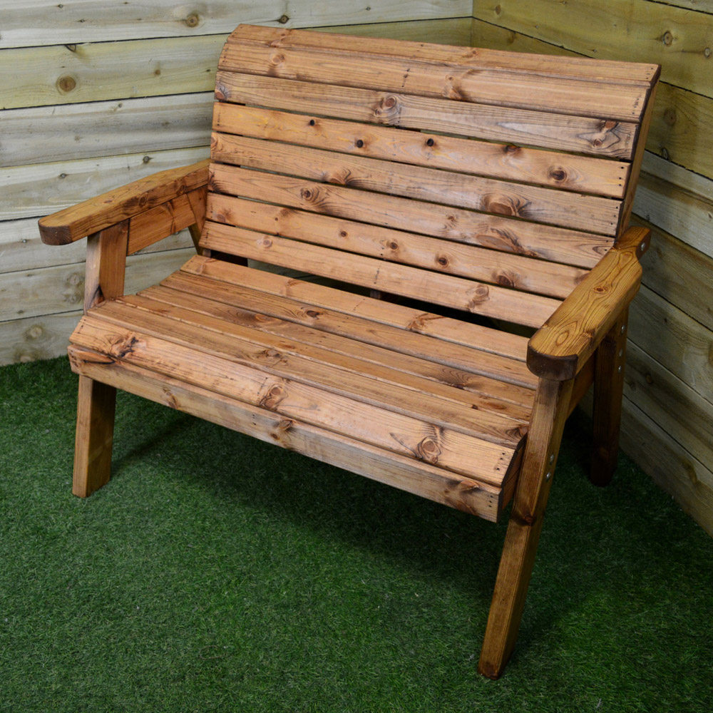 Samuel Alexander Hand Made Wooden 6 Seater Garden Dining Bench Set Rustic Image 2