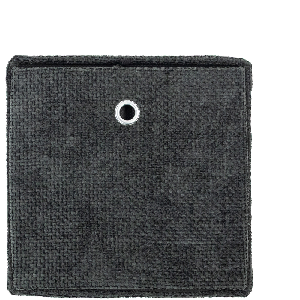 JVL Metro Black Foldable Cube Storage Box with Lid Image 4
