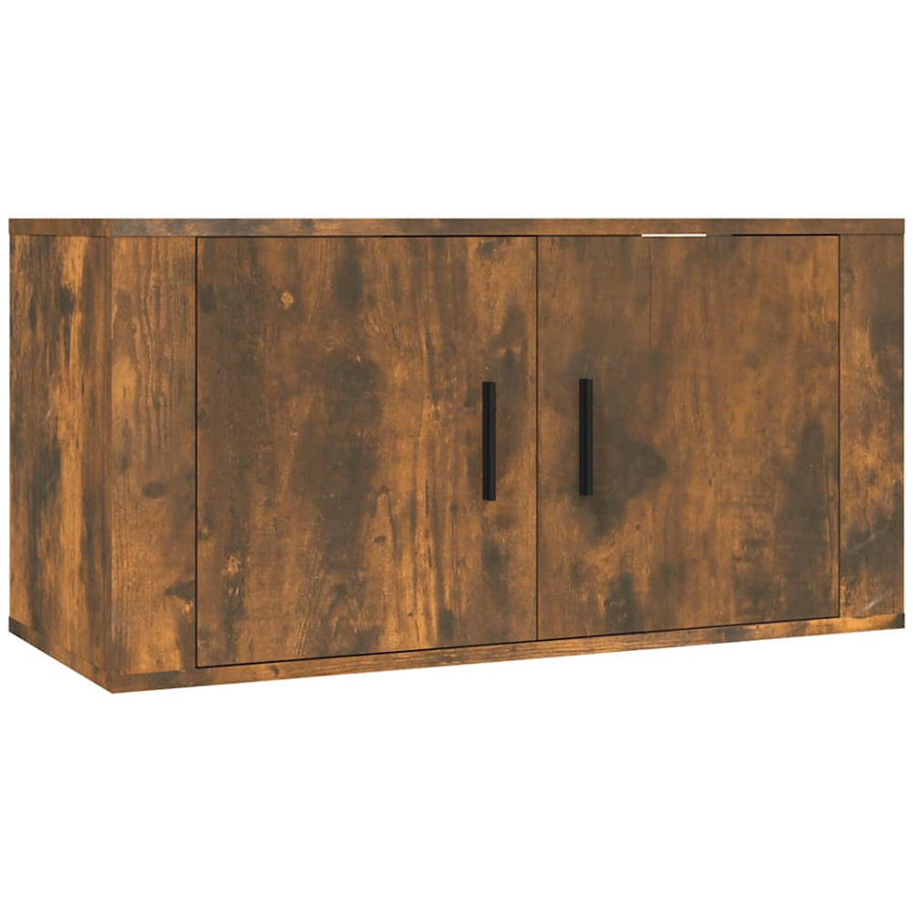vidaXL 2 Door Smoked Oak Wall Mounted TV Cabinet Image 2